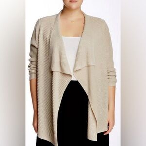 NWT Eileen Fisher Draped Front Cardigan Sz 3X in Natural